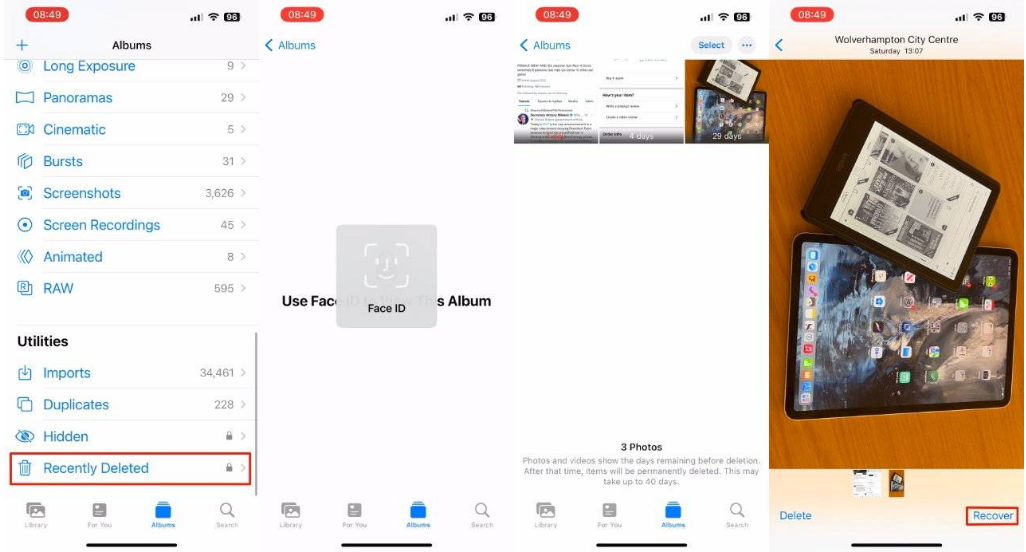 稷山苹果14维修分享 iPhone14 上恢复已删除的照片 
